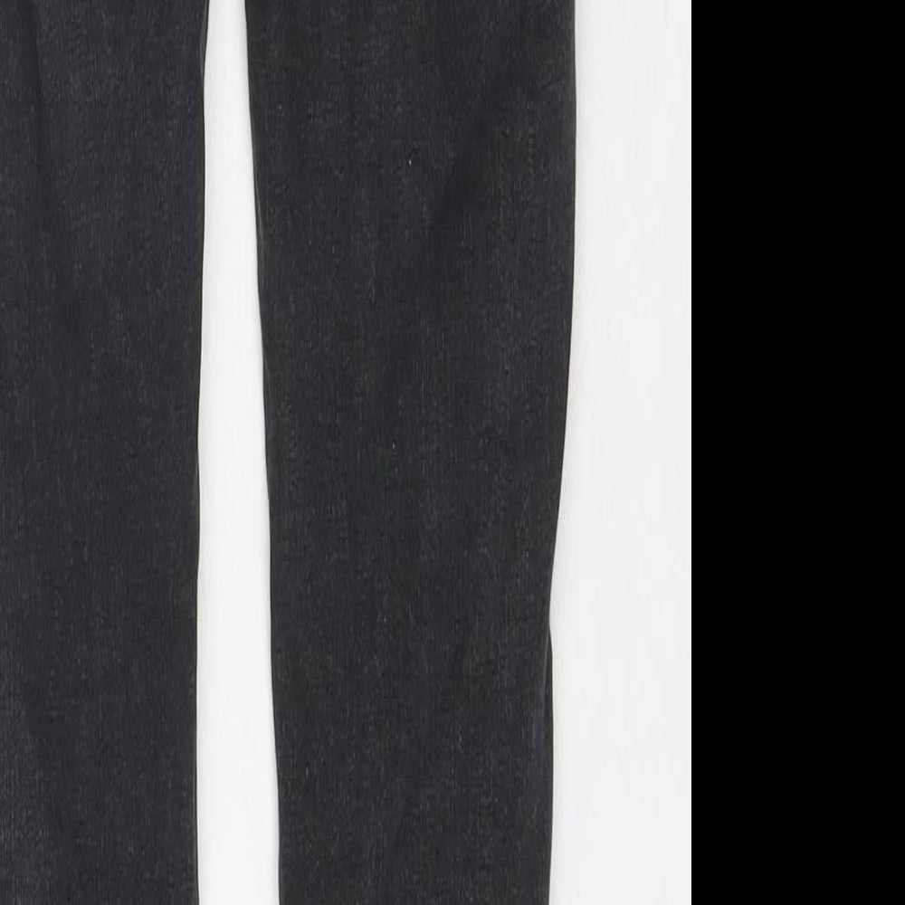 New Look Womens Black Cotton Skinny Jeans Size 4 L29 in Regular Zip - Embraided Flowers