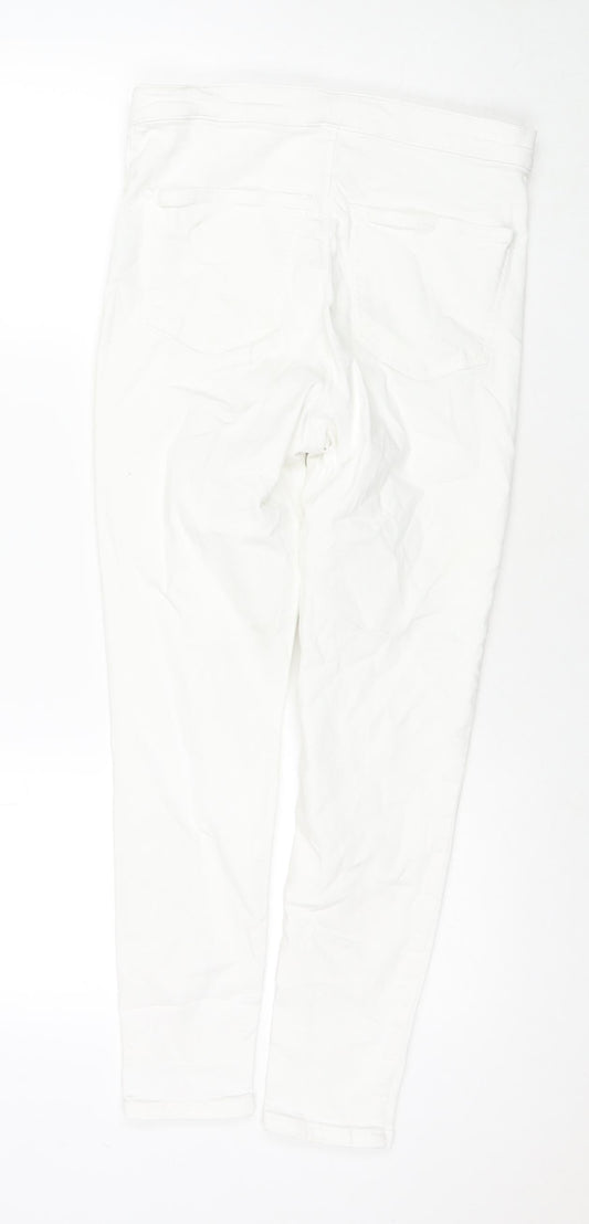 Topshop Womens White Cotton Skinny Jeans Size 30 L25 in Regular Zip