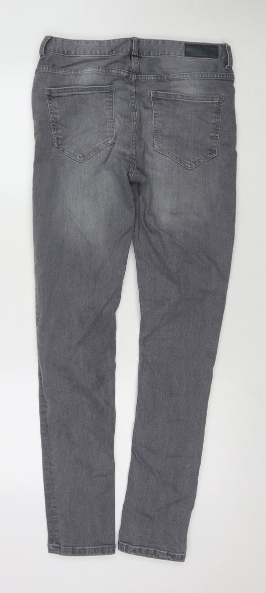 Mens UK Size 30 in Denim & Co. Regular Fit Skinny Grey Jeans
