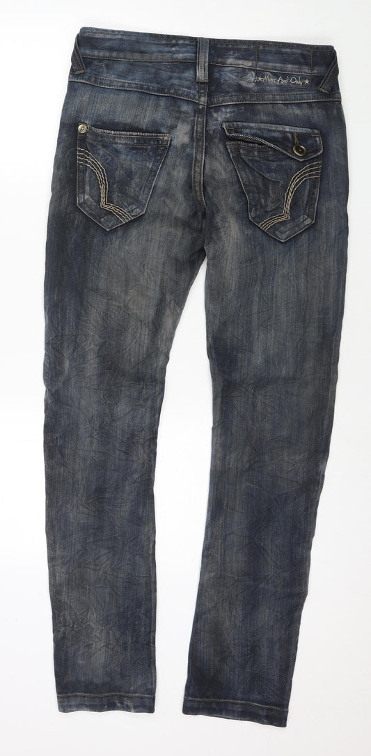 Mass & Only Mens Blue Cotton Straight Jeans Size 32 in L31 in Regular Zip