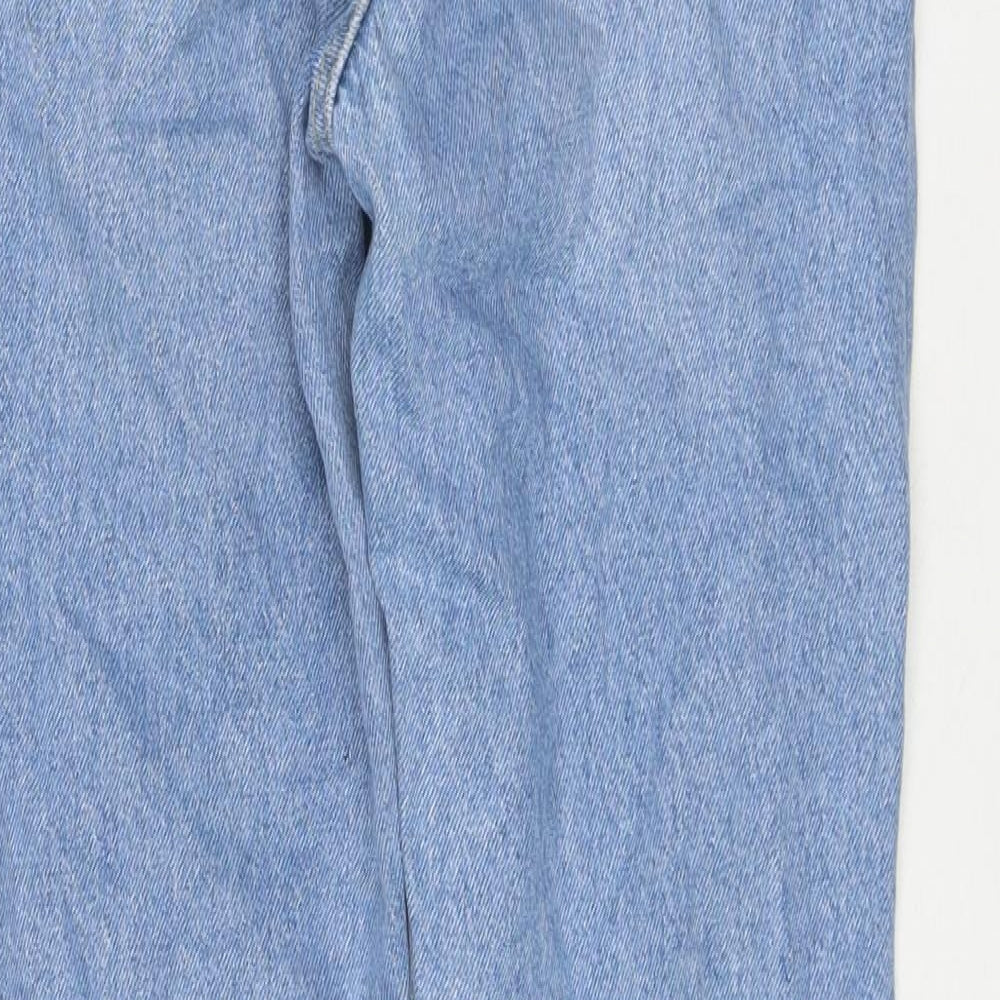 Zara Womens Blue Polyester Blend Straight Jeans Size 6 L27 in Regular Zip