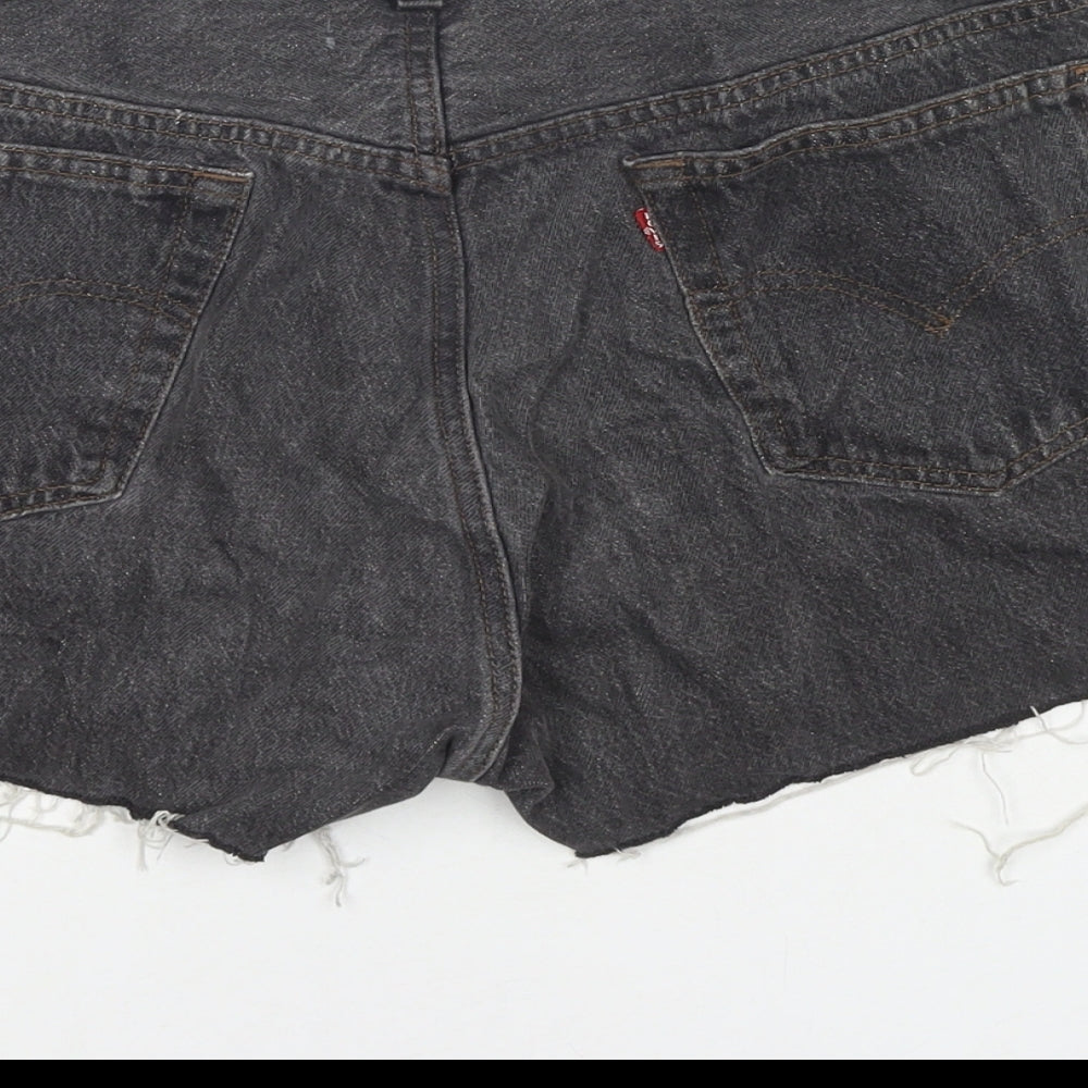 Levi's Womens Grey Polyester Blend Hot Pants Shorts Size 32 in L3 in Regular Zip - Customized Shorts