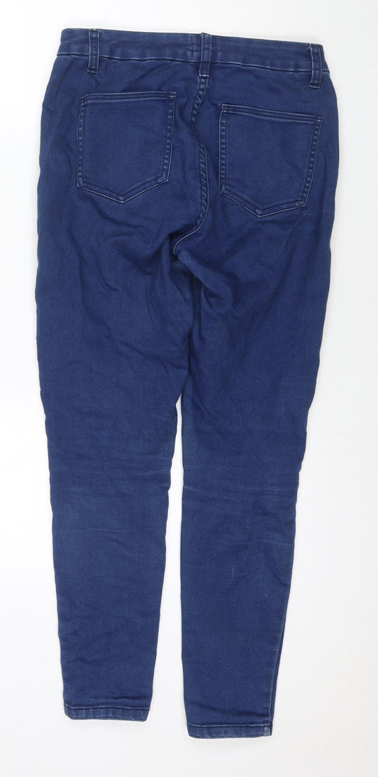 ASOS Womens Blue Cotton Straight Jeans Size 28 in L30 in Regular Zip