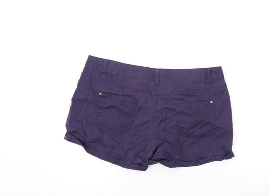 Denim & Co. Womens Blue Cotton Chino Shorts Size 14 L3 in Regular Zip