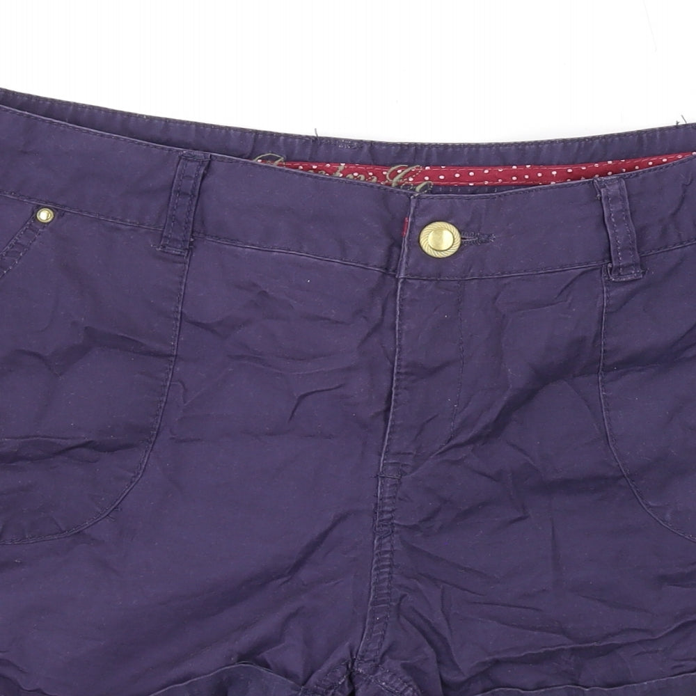 Denim & Co. Womens Blue Cotton Chino Shorts Size 14 L3 in Regular Zip