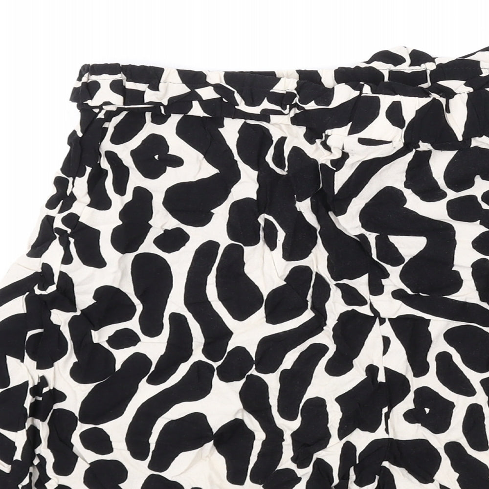 Nasty Gal Womens Black Geometric Viscose Basic Shorts Size 6 L3 in Regular Pull On