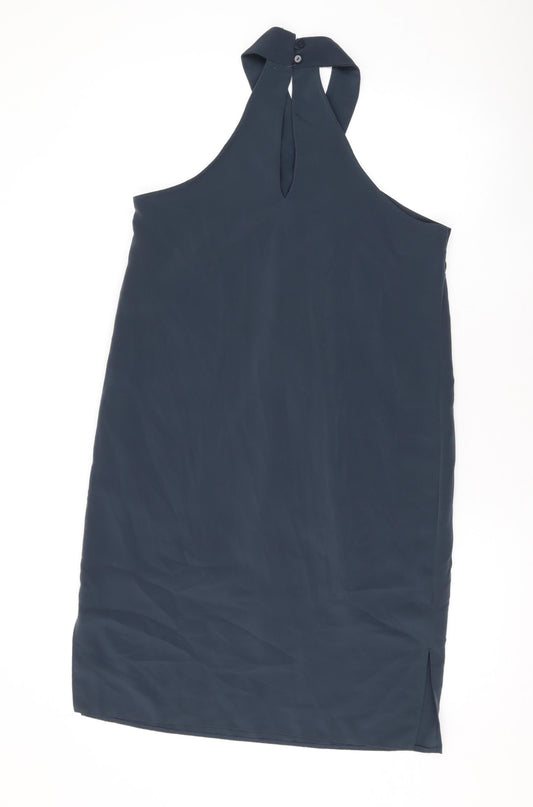 NEXT Womens Grey Polyester A-Line Size 12 Halter Button