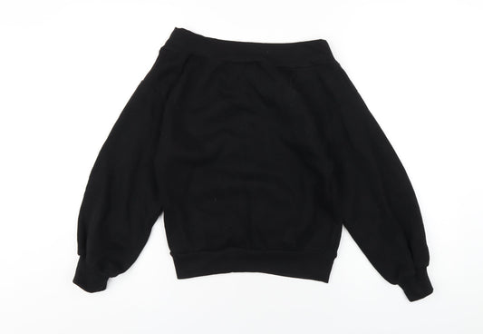 H&M Womens Black Cotton Pullover Sweatshirt Size XS Pullover