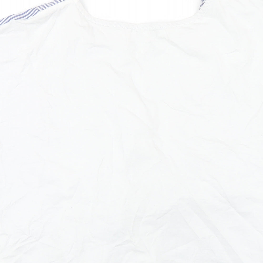 Womens UK Size 10 Warehouse Blue Basic T-Shirt