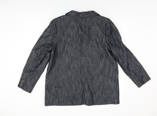 Marks and Spencer Womens Grey Jacket Blazer Size 16 Button