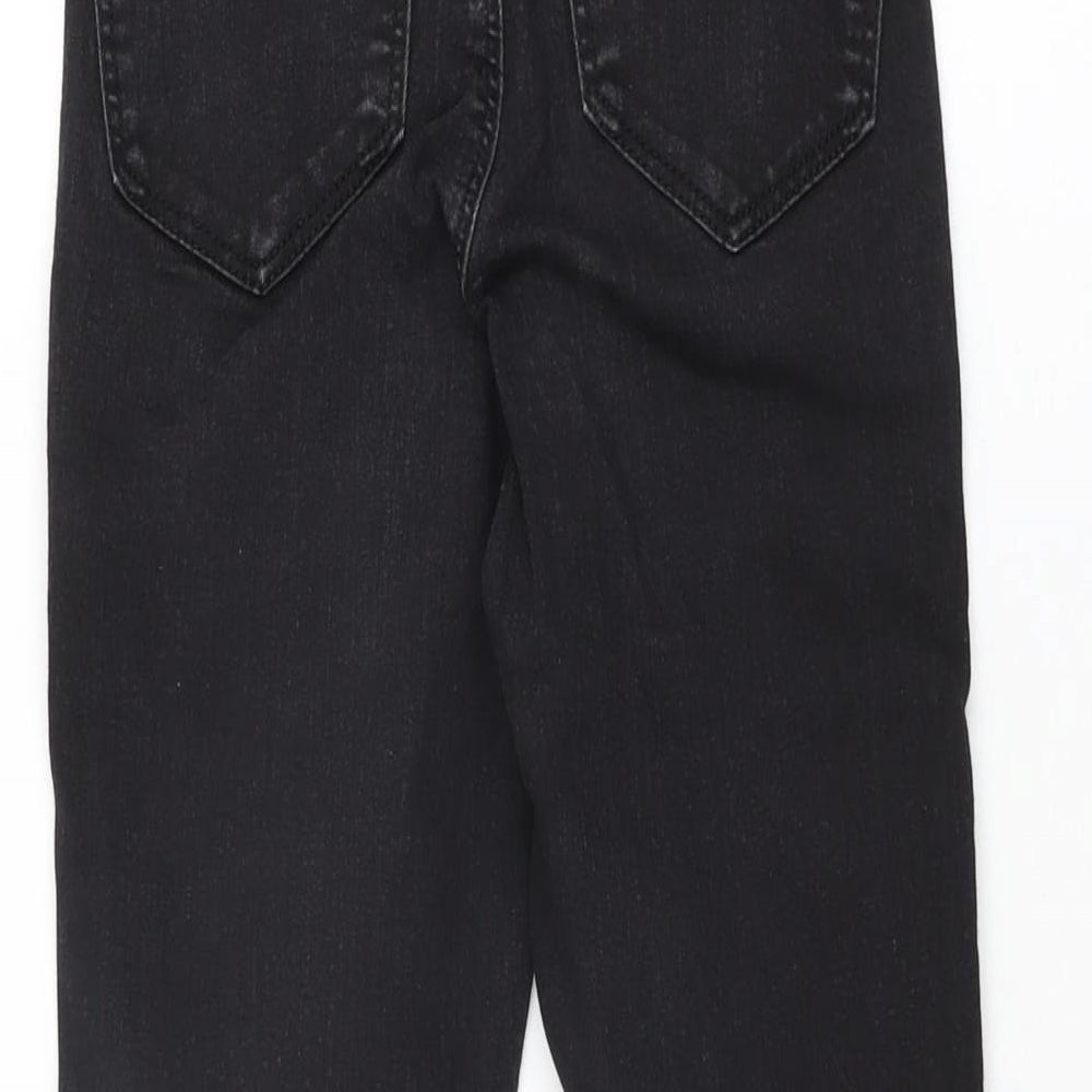 Topshop Womens Black Cotton Skinny Jeans Size 25 in L25 in Regular Zip