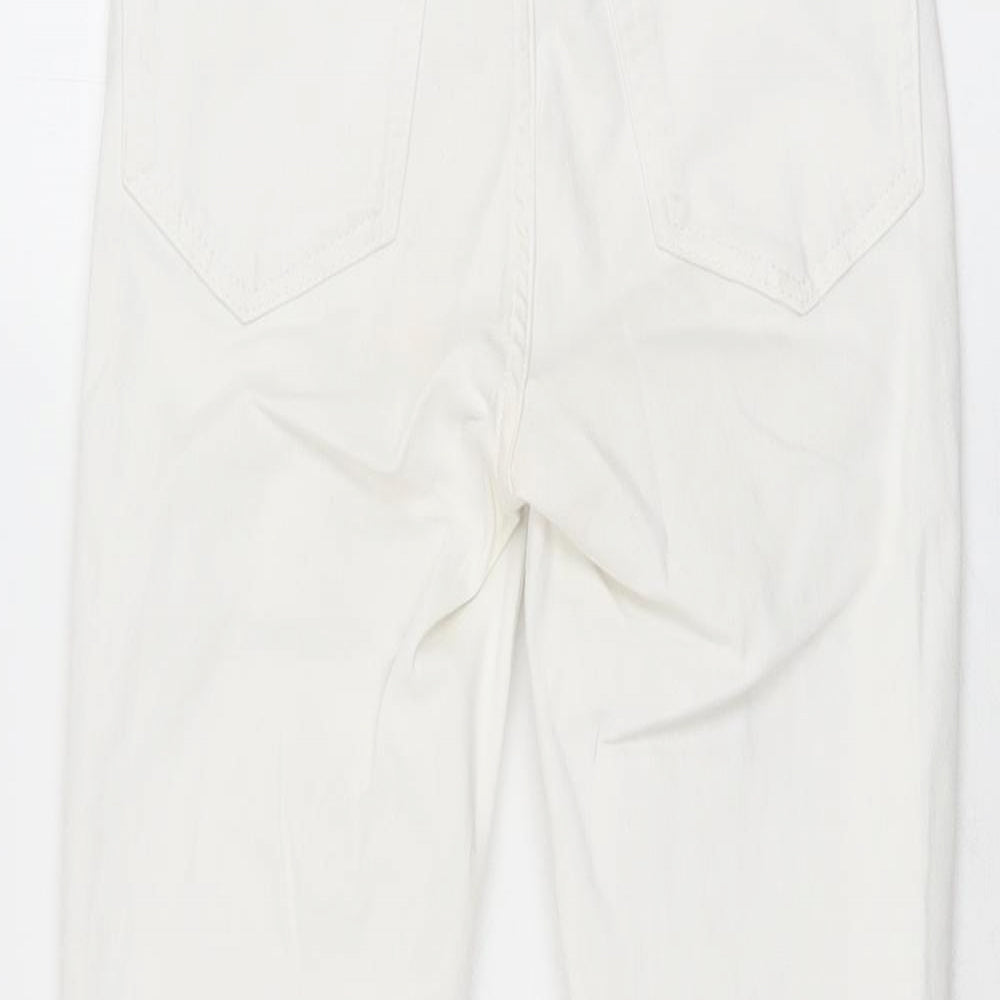 Topshop Womens White Cotton Skinny Jeans Size 25 in L30 in Regular Zip