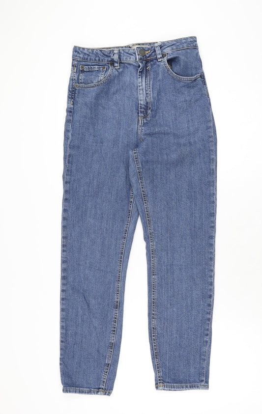 Additional front view of ASOS women’s blue cotton skinny jeans, size UK 28, in, 30-inch leg regular zip