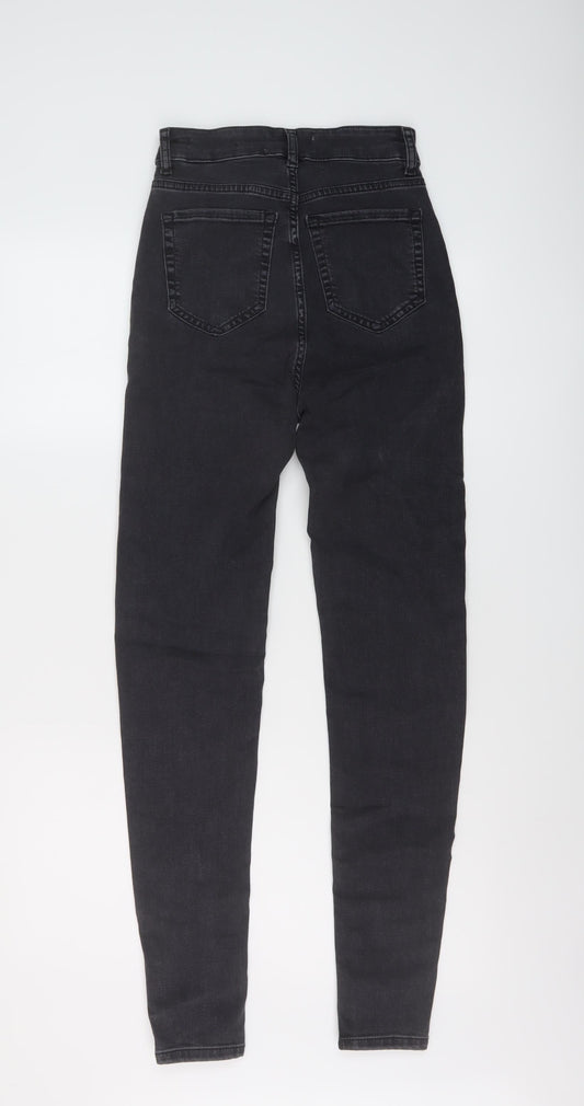 Per Una Womens Grey Cotton Skinny Jeans Size 6 L29 in Regular Button