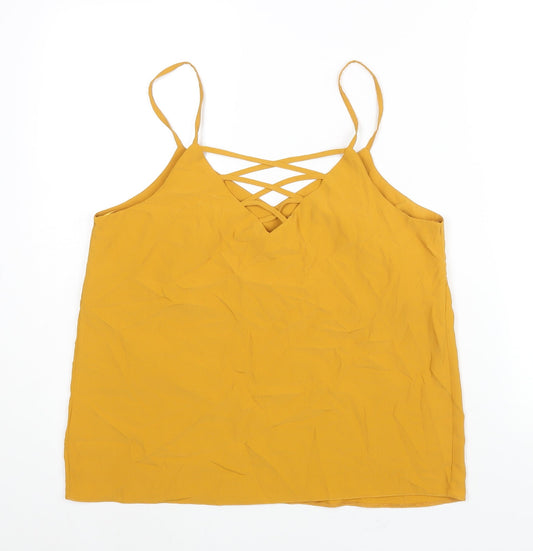 Womens UK Size 12 New Look Yellow Camisole Blouse