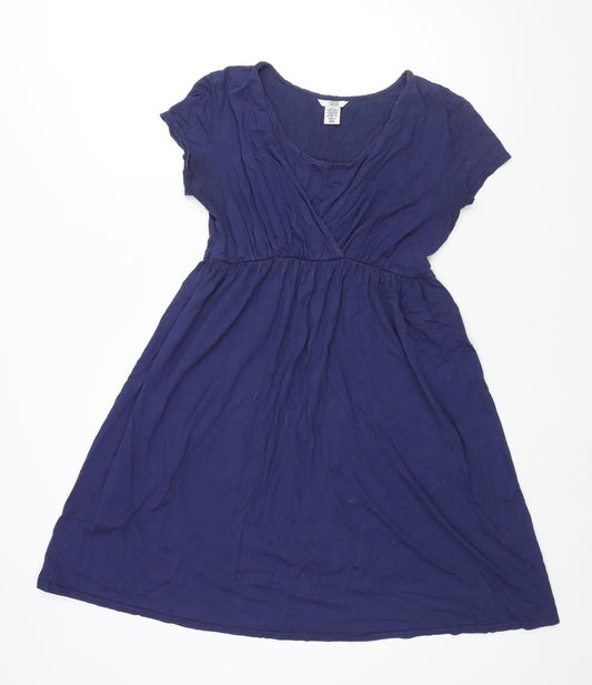 Additional front view of mamas & papas women’s blue polyester a-line, size UK 10, round neck pullover