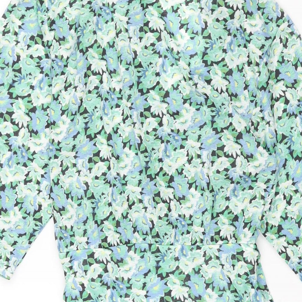 Womens UK Size XS Pull&Bear Green Basic Blouse