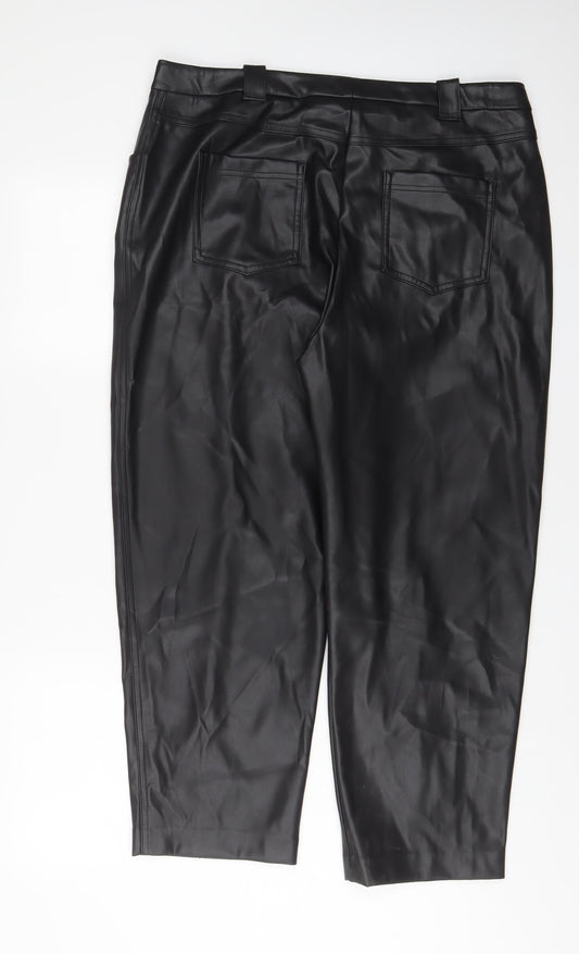 Womens UK Size 18 Marks and Spencer Regular Fit Black Trousers