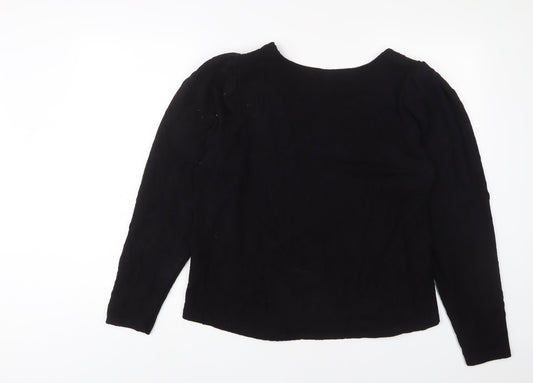 Womens UK Size XL Lindex Black Basic T-Shirt