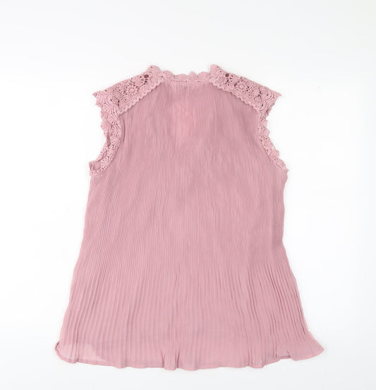 Womens UK Size 10 NEXT Pink Basic Blouse