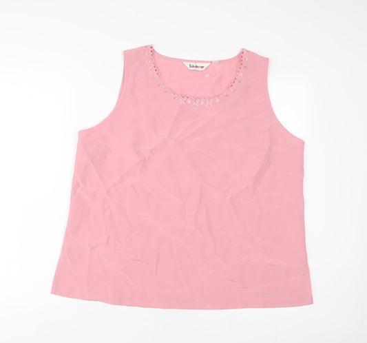 Womens UK Size 18 Kaleidoscope Pink Basic Tank