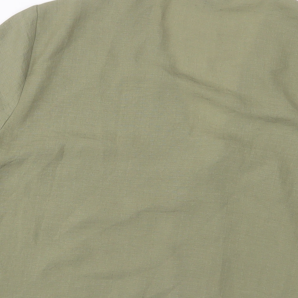 Womens UK Size 10 Topshop Green Basic Button-Up