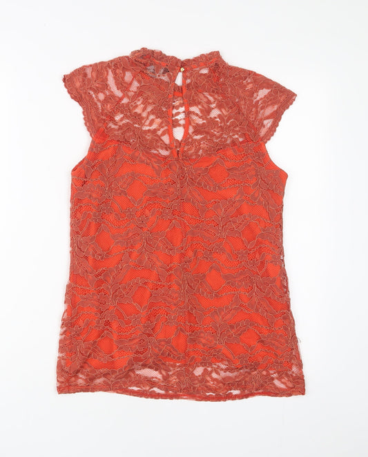 Womens UK Size 10 Dorothy Perkins Orange Basic T-Shirt