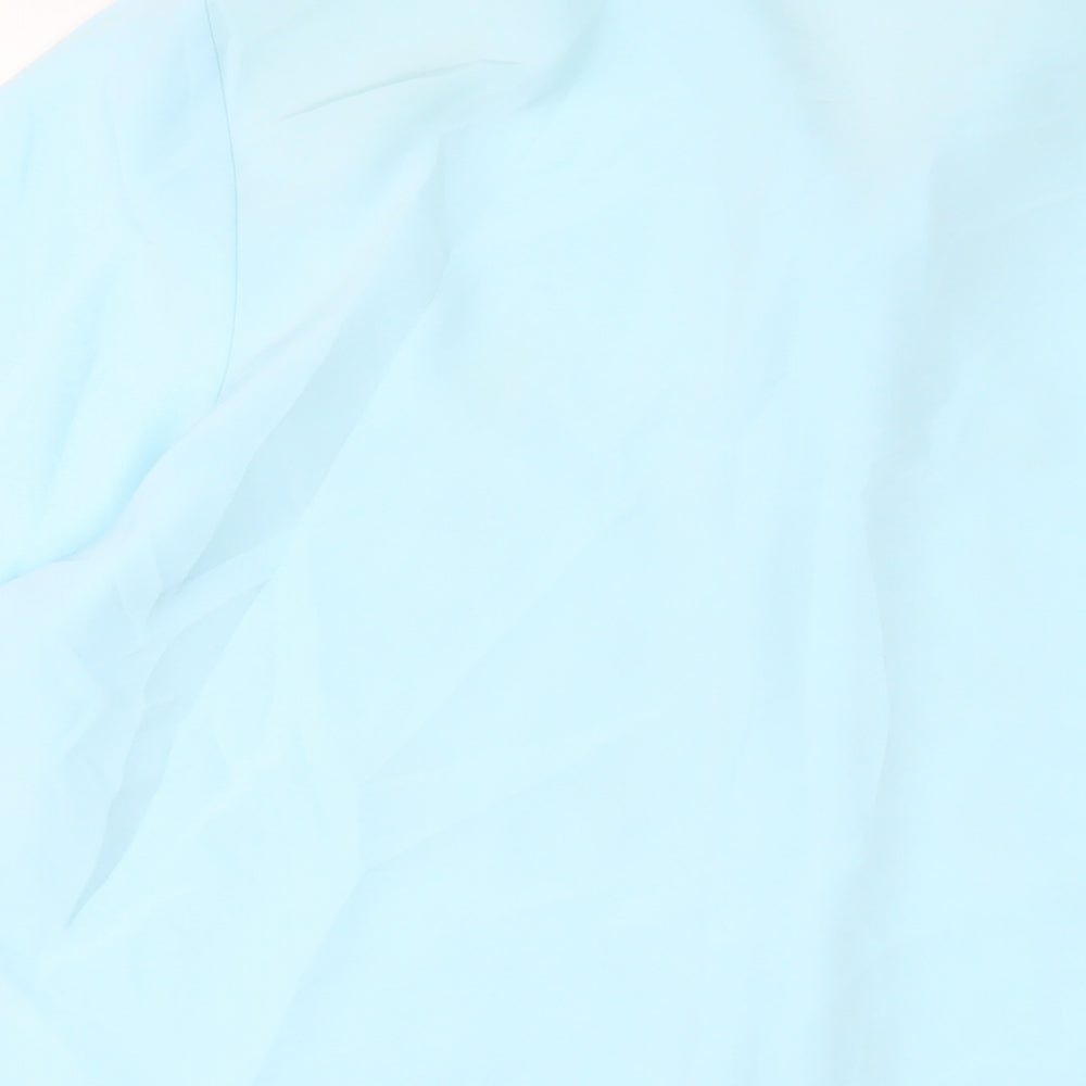 Womens UK Size 18 Rosy Blue Basic Button-Up