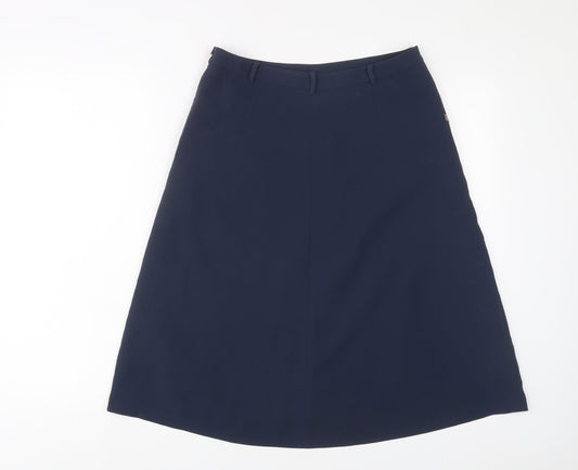 Esprit Womens Blue Polyester A-Line Skirt Size 12 Zip