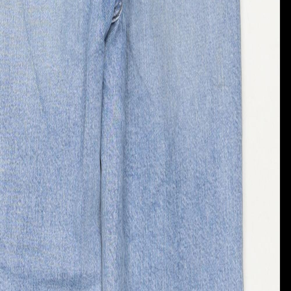 Denim & Co. Womens Blue Cotton Straight Jeans Size 4 L28 in Regular Zip
