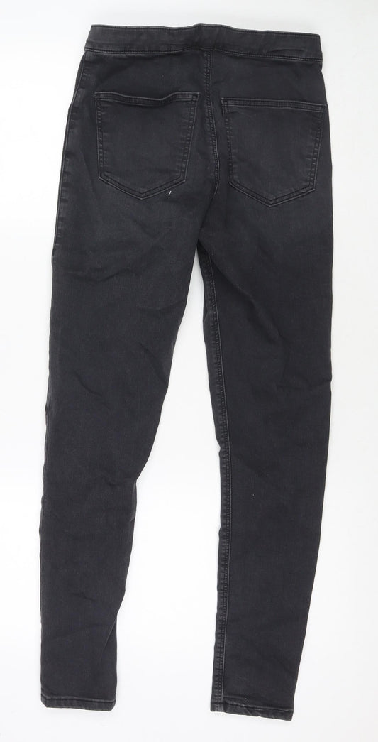 Topshop Womens Black Cotton Skinny Jeans Size 30 in L32 in Regular Zip