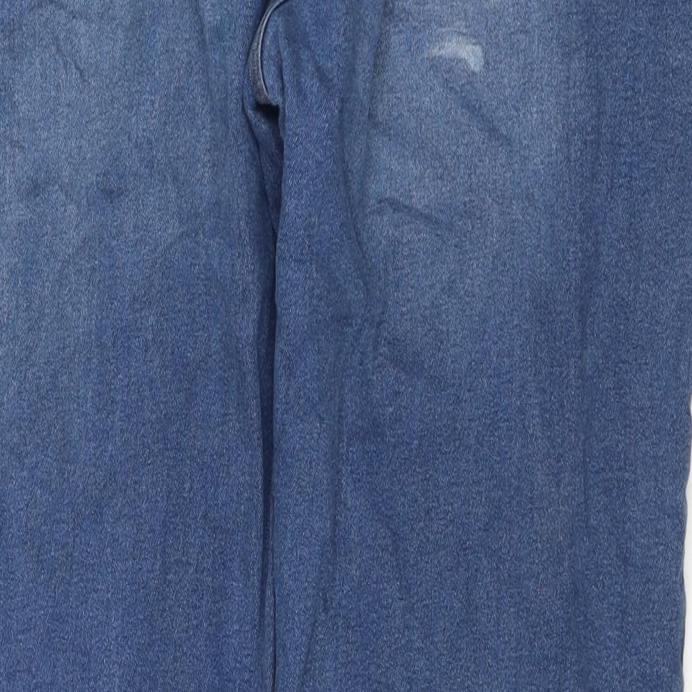 Jacamo Mens Blue Cotton Straight Jeans Size 40 in L31 in Regular Zip