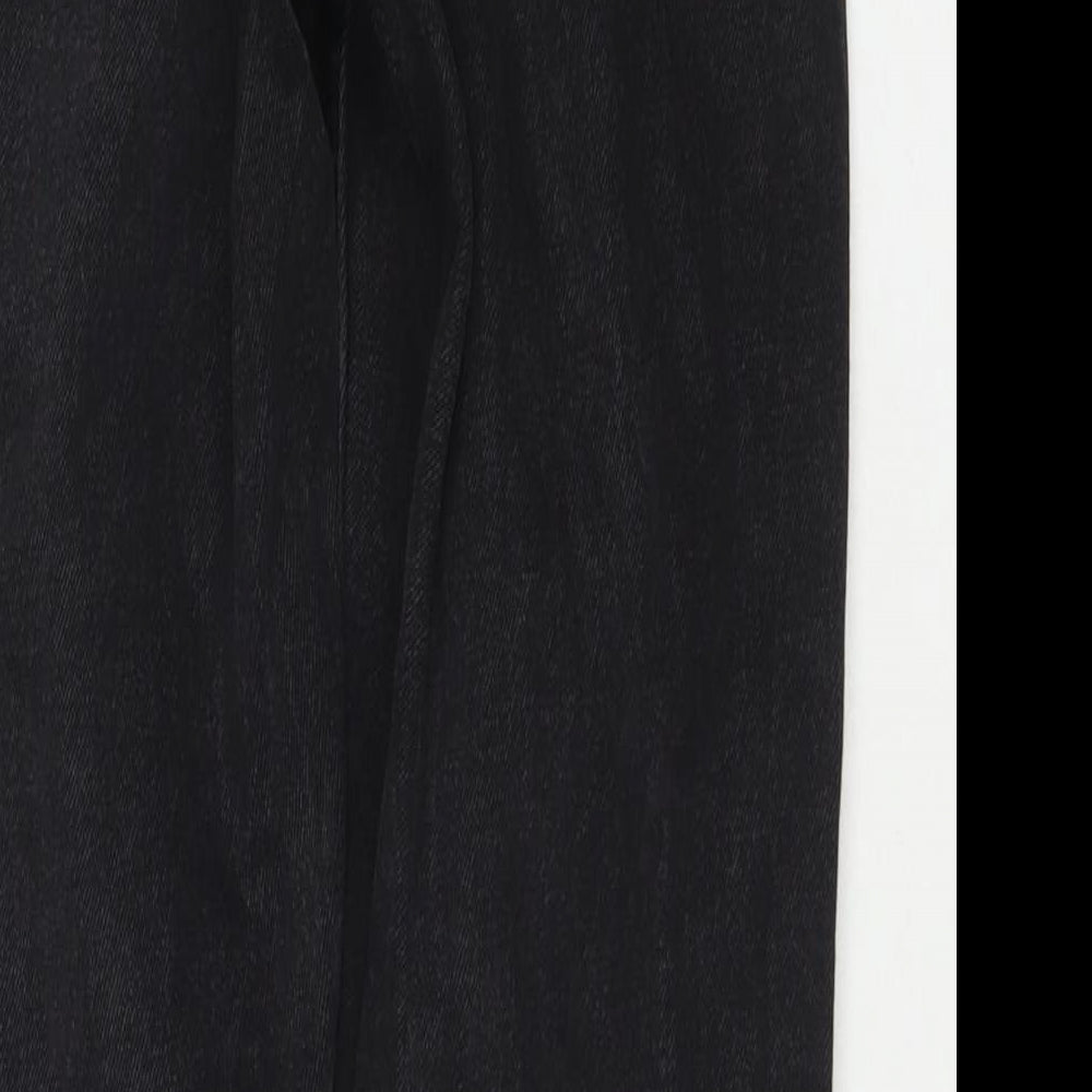 Denim & Co. Womens Black Cotton Straight Jeans Size 4 L28 in Regular Zip