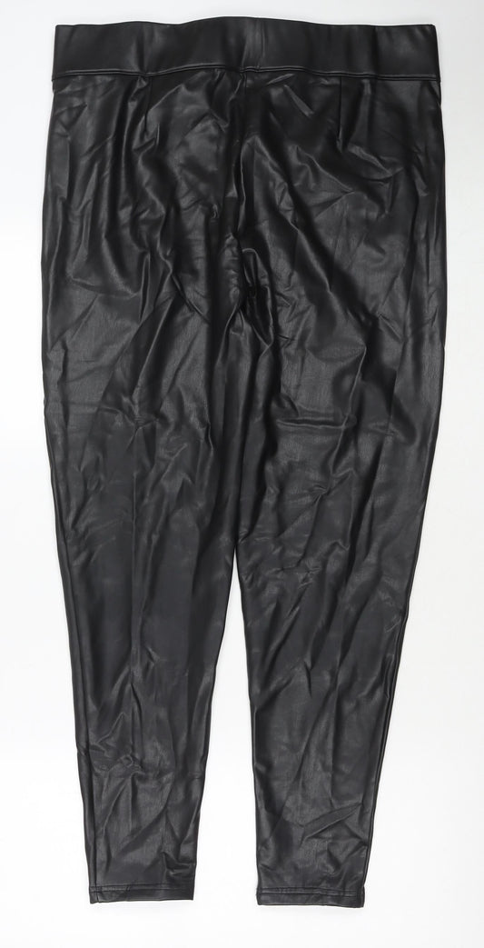 Womens UK Size 18 Marks and Spencer Regular Fit Pedal Pusher Black Trousers