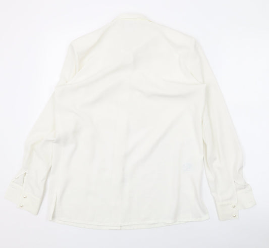 Womens UK Size S Country Casuals Ivory Basic Button-Up