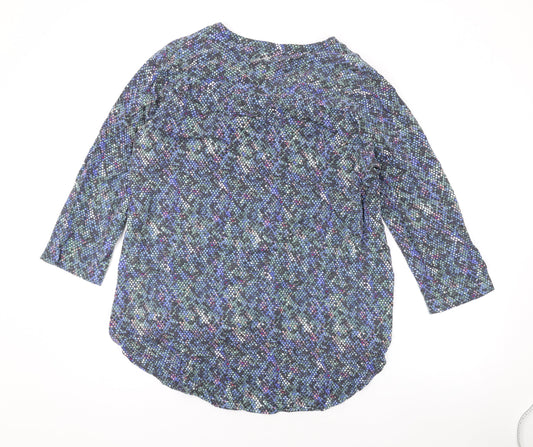 Womens UK Size 12 Sandwich Blue Basic Blouse