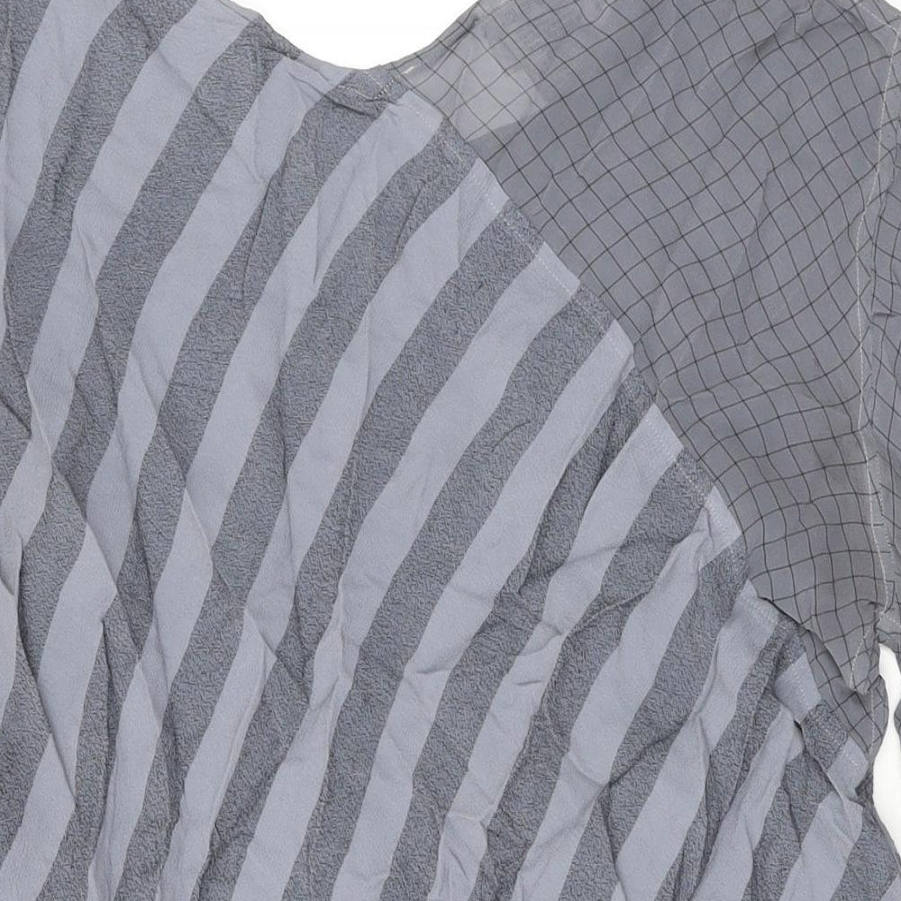Womens UK Size S Ghost Grey Basic Blouse