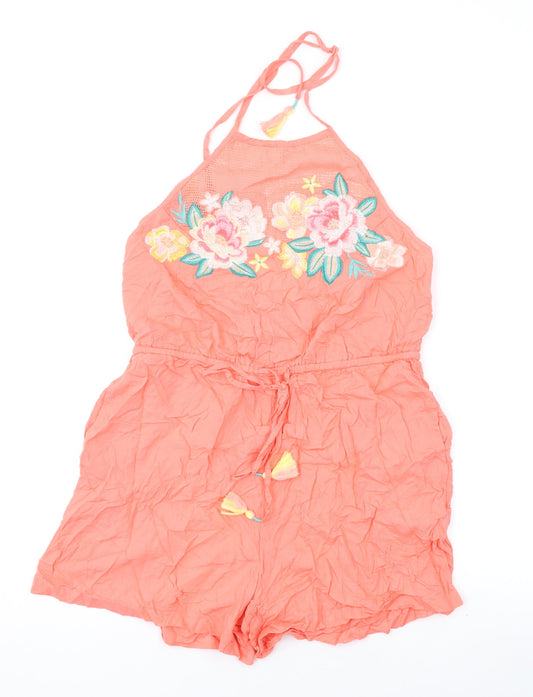 Womens UK Size M Accessorize One-Piece Pink Playsuit