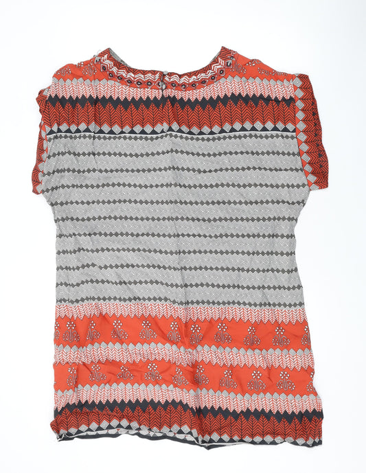 Monsoon Womens Multicoloured Geometric Viscose A-Line Size 20 Round Neck Pullover