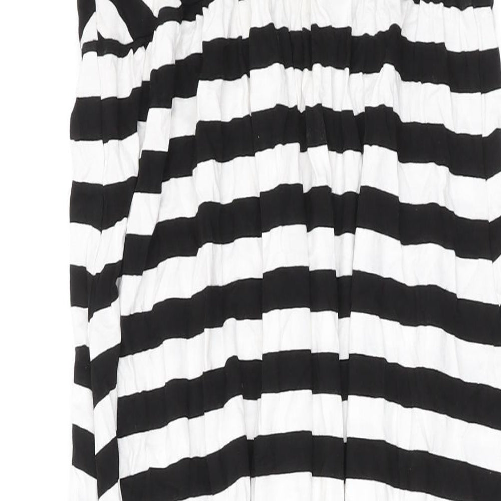 NEXT Womens Black Striped Viscose Maxi Size 10 Halter Pullover