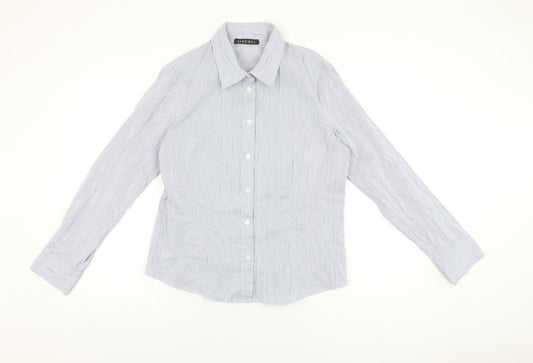 Womens UK Size 16 Alex & Co Blue Basic Button-Up