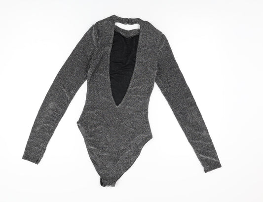 H&M Womens Black Polyamide Bodysuit One-Piece Size XS Snap