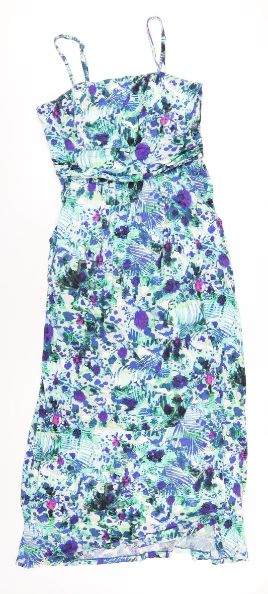 Cynthia Rowley Womens Multicoloured Geometric Viscose A-Line Size XL Square Neck Pullover