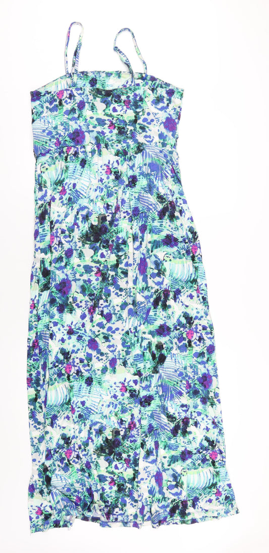 Cynthia Rowley Womens Multicoloured Geometric Viscose A-Line Size XL Square Neck Pullover