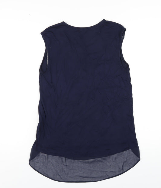 Womens UK Size S Oasis Blue Basic Tank