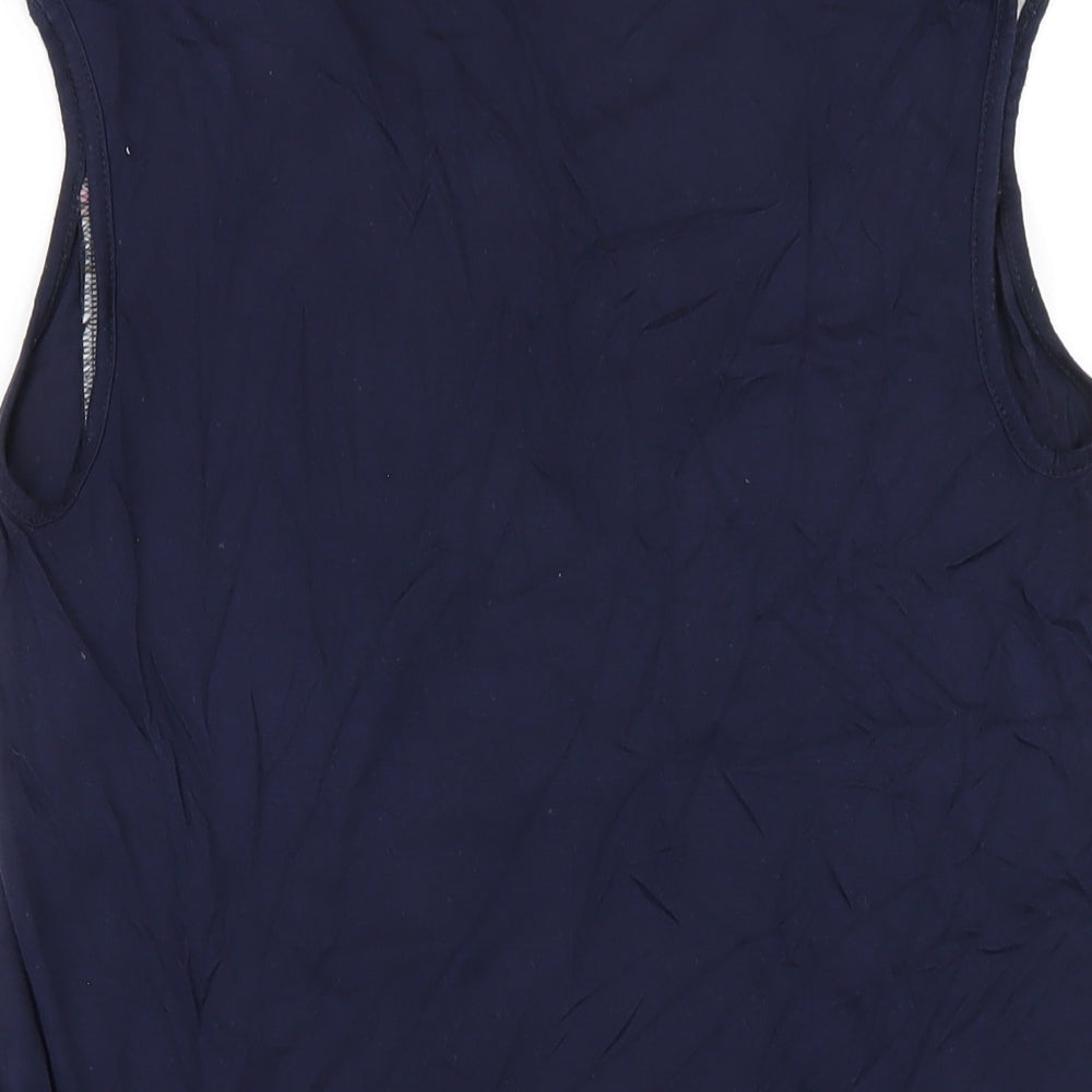Womens UK Size S Oasis Blue Basic Tank