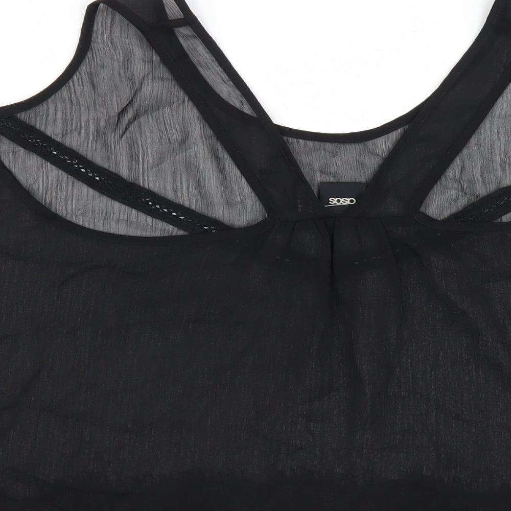 Womens UK Size 12 ASOS Black Basic T-Shirt