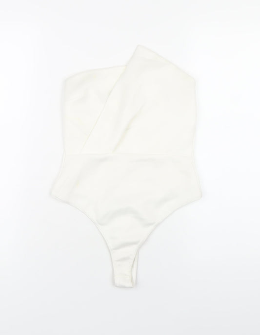 Womens UK Size 10 Boohoo One-Piece White Bodysuit