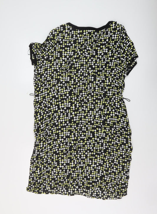Monsoon Womens Multicoloured Geometric Viscose Tank Dress Size 18 Round Neck Pullover