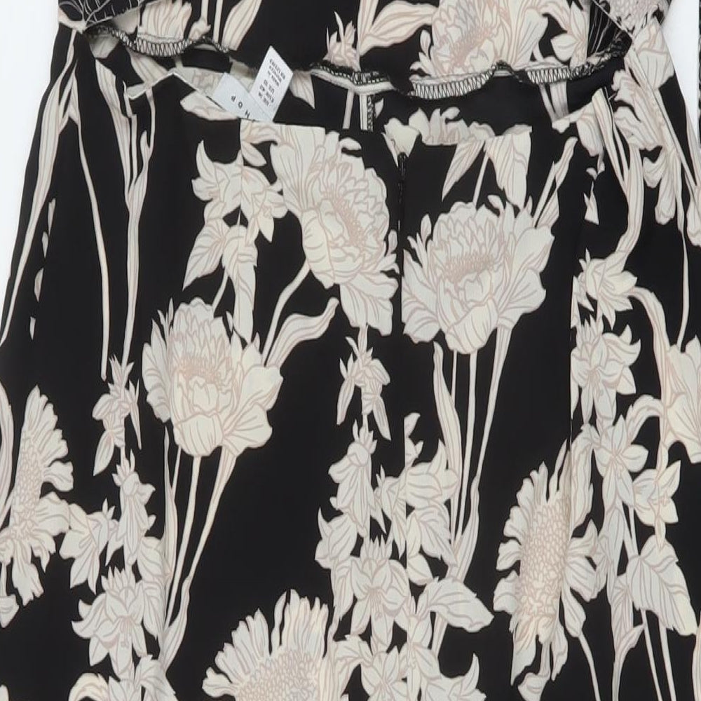 Topshop Womens Beige Geometric Polyester Jumpsuit One-Piece Size 14 Zip